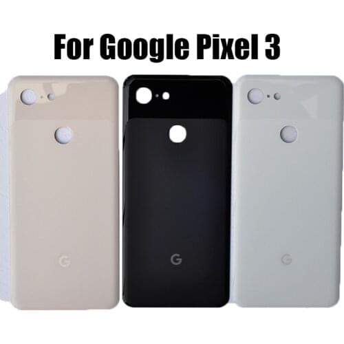 Original Black Battery Cover For Google Pixel 3 Back Glass Replacement For Google Pixel 3 Pink Rear Glass Panel + Free Tape