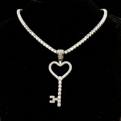 Diamond key pendant