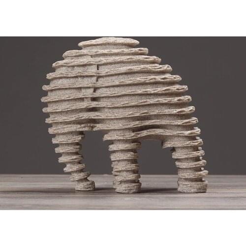 Modern Abstract Elephant Sculpture Resin Sandstone Elephant Statue Ice Age Animal Fossil Art Craft Decor Ornament Accessories