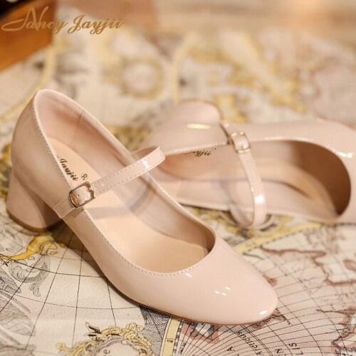 Nancyjayjii Lolita Shoes Sweet Round Toe Kitten Heels Genuine Leather Women Shoes Mary Janes Pumps Woman Casual&DailyParty