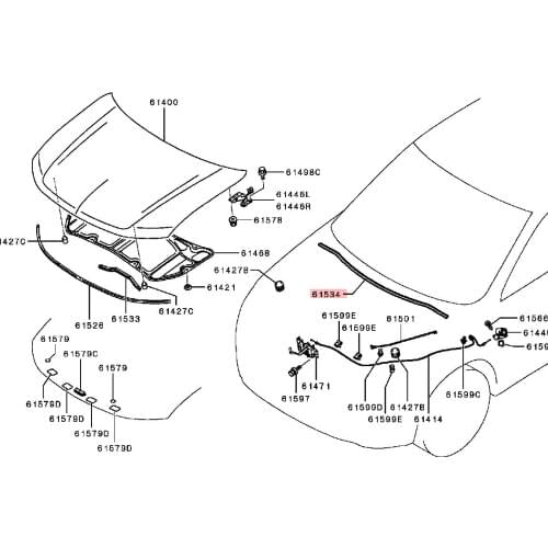 Mitsubishi outlander3 GF0W WEATHERSTRIP,HOOD,RR 5902A315 5902A180