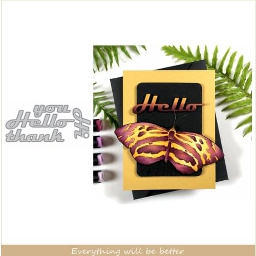 Hello Thank You Letter Words Alphabet Metal Cutting Dies Decorate Cards Album Photos Scrapbook Handicraft Template Dies DIY 2020