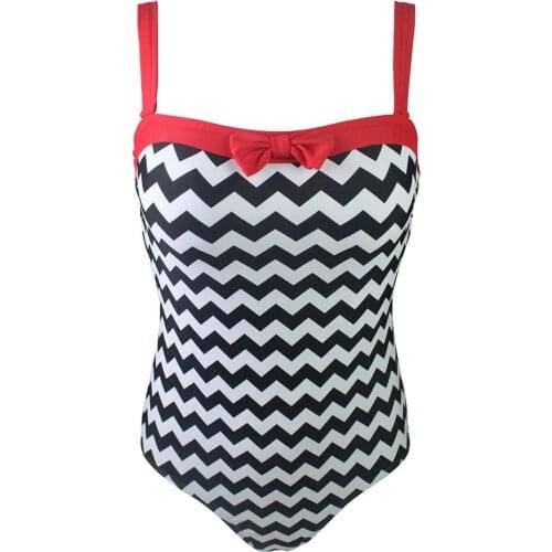 Criss Cross Swimwear Wavy Stripes Women Monokini Swimsuits Halter One-Piece Bathing Suit Double Shoulder Straps One Piece Bikini
