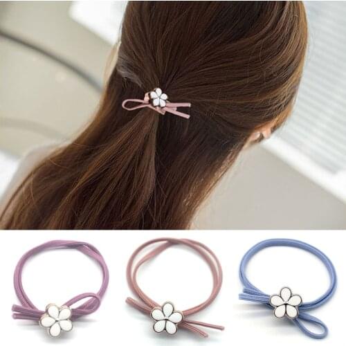1PC Cute Fashion Elastic Hair Ring Flower Rope Bands HairPins Ponytail woman Girls Kids Holder Hair Wholesale Accessories