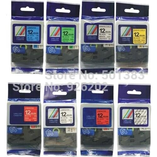 12mm tze label tape compatible for brother tz-231 Tze131 tz431 tze 531 tze631 P-touch label printer ribbon