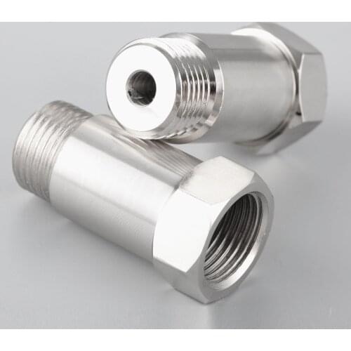 2pcs 45mm Oxygen Sensor Spacer M18 x1.5 O2 Lambda Straight CEL Fix Extension Extender Exhaust Spacers Steel Chromed