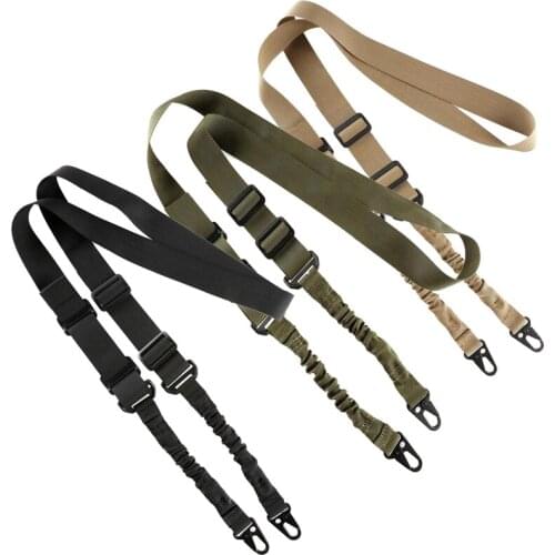 2 Point Tactical Gun Shoulder Strap Sling Airsoft Bungee Rifle Sling Belt Shooting Hunting Gun Rope Accessories