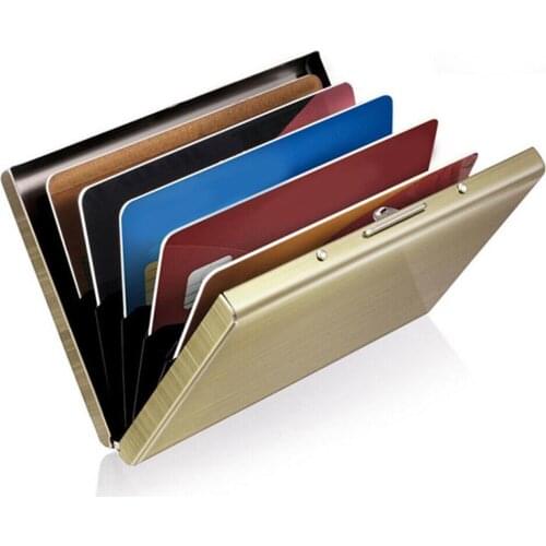 1 PC Aluminum Metal Credit Card Holder Slim Anti-Scan dropshipping wallet RFID Protectiond Case Business Blocking Wallet Ca Z8I3