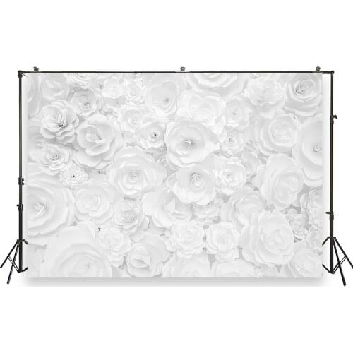 HUAYI Photography Backdrop Wedding Backdrop Birthday Bridal Shower Party Decor White Flowers Wall Photo Booth Background XT-6799