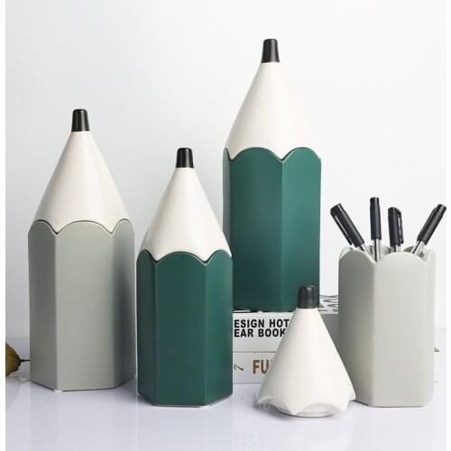 Ins modern creative pencil childrens room soft decoration decoration fun ceramic pen holder storage storage jar decoration