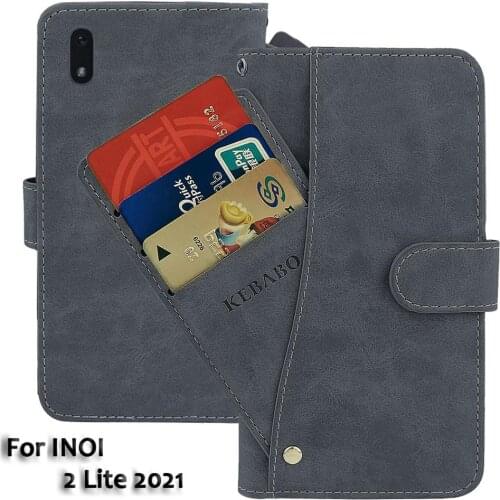 Leather Wallet INOI 2 Lite 2021 Case 5" Flip Fashion Luxury Front Card Slots Cases Cover Business Magnetic Phone Bags