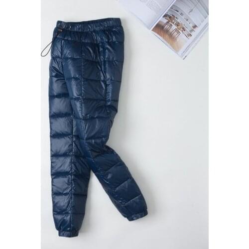 Winter High Waist Womens Pants Thicken Casaul White Duck Down Stacked Leggings Fashion Clothes Pantalones Para Mujer WPY1996