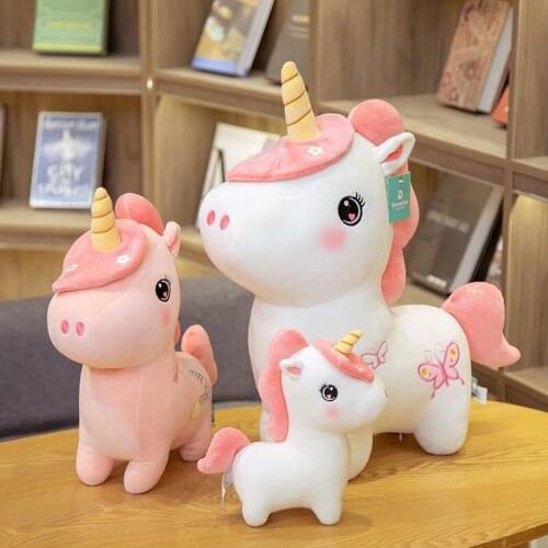 Cute Unicorn Plushie Toy Stuffed Pink Unicornio Stuffed Cartoon Animlas Doll Girl Birthday Beautiful Gifts