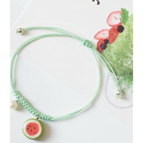 Cute Handmade Fruit Ceramics Bracelet Watermelon Hand Chain Leisure Jewelry For Girl Women Gift