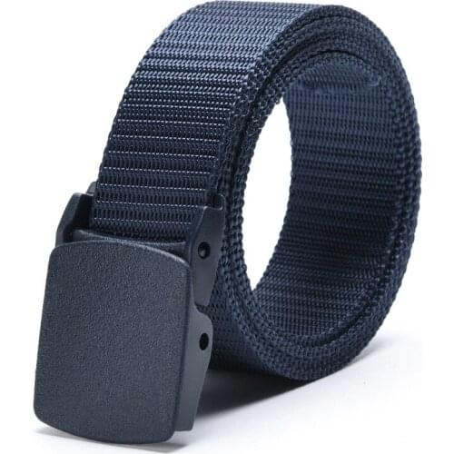 Mens Outdoor Sports Military Tactical Nylon Adjustable Belt Canvas Waist Belt With Metal Plastic Buckle Male Casual Fabric Belt