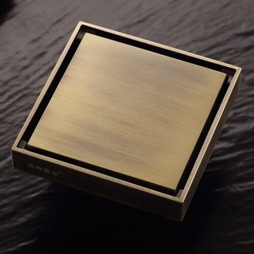 Floor drain invisible bathroom toilet green bronze anti-blocking odor cover plate can be inlaid with floor tile floor drain