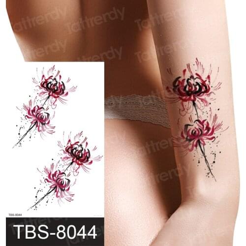 New fake tatoo waterproof for women temporary tattoo sticker lotus flower rose sexy arm tattoo sleeve wrist water transfer decal