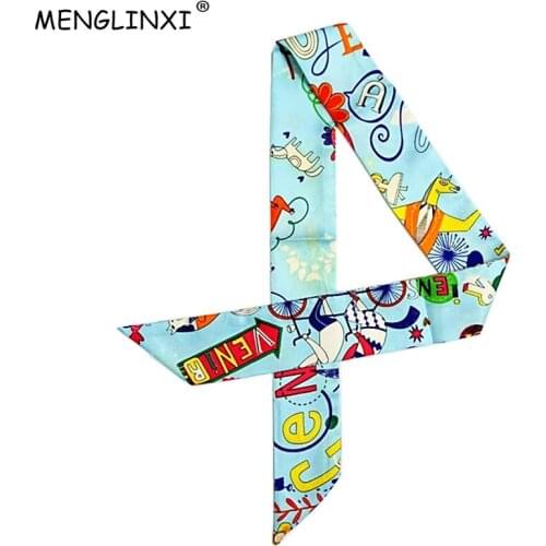 Letter Skinny Scarf 2020 New Design Silk Scarf For Women Print Bag Scarf Brand Foulard Women Tie Fashion Head Scarves For Ladies