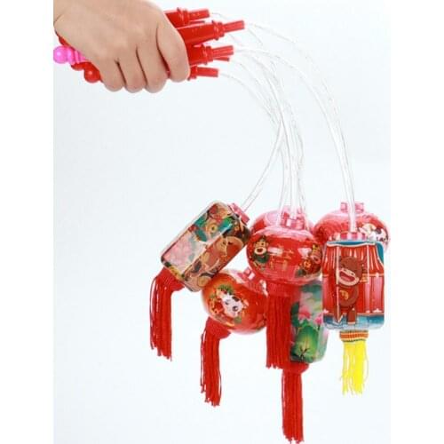 Cartoon Chinese Style Electric Portable Lantern Traditional Home Decoration New Year Garland Curtain Lamp Holiday Decoration