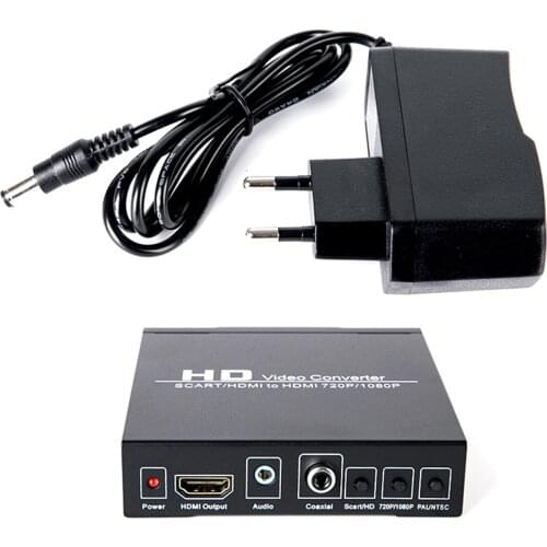 SOONHUA SCART HDMI To HDMI Converter Digital Video 3.5mm Audio Coaxial Converters HD 1080P For HD TV Projector​ Free Shipping