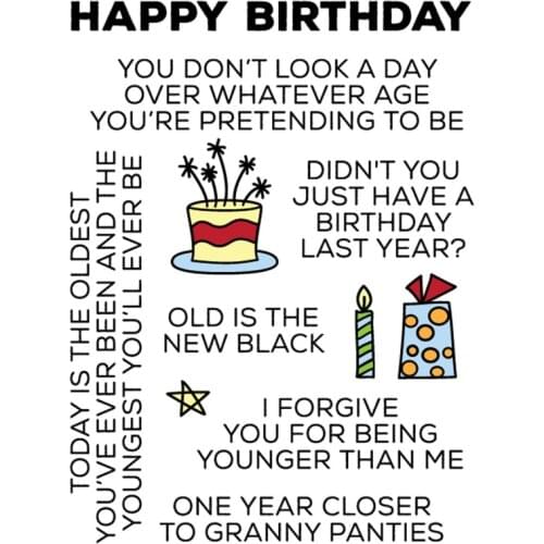 Sassy Birthday Transparent Silicone Clear Stamp/Seal for DIY scrapbooking/photo album Decorative Cards Making Paper Crafts