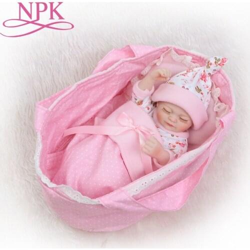 NPK 10inch Full Silicone Reborn Baby Dolls Alive Lifelike Mini Real Dolls Realistic Bebes Reborn Babies Toys Bath Playmate Gift