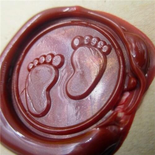 DIY Baby footprints customize Name Box set personalized Letter/Sealing Wax/wedding Wax Seal Stamp Custom invitations envelop
