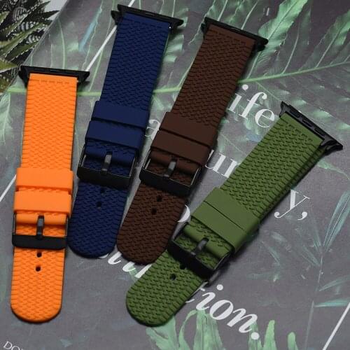 Soft Silicone Band For Apple Watch 44mm 40mm 42mm 38mm Rubber WatchBand Strap For iWatch Series 6 SE 5 4 3 2 1