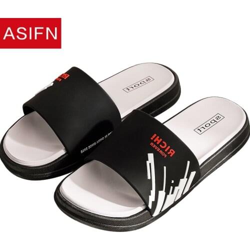 ASIFN Mens Slippers Summer Flip Flops Fashion Beach Slides Women Slides Male Indoor Home Bathroom Bath Slip Household Sandals