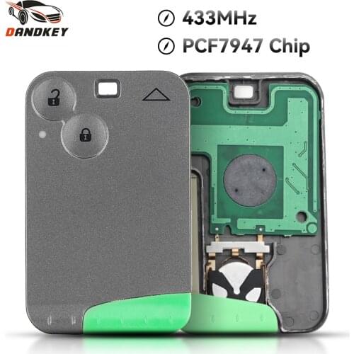 Dandkey Remote Control Smart Card Car Key PCF7947 For Renault Laguna Espace 2 Buttons Fob 433mhz ID46 Chip Auto Key Shell Cover