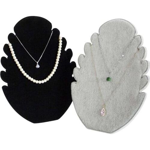 5 Hooks Jewelry Display Rack Organizer Pendant Necklace Bracelet Holder Black Velvet Board Jewelry Stand Necklace Storage Shelf