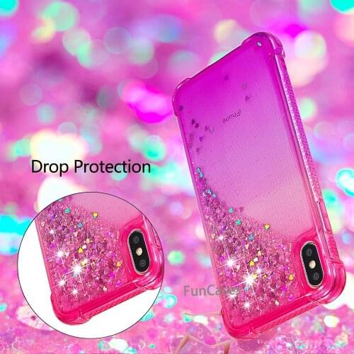 Liquid Water Case for iPhone X Dynamic Quicksand Glitter Bling Love Heart Glitter Phone Case Soft TPU Case for iPhone X Cover