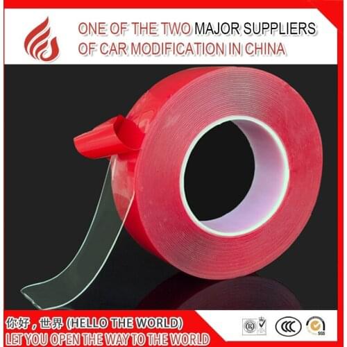 10 pieces 1cmx3mRed Transparent Silicone Double Sided Tape Sticker For Car High Strength No Traces Adhesive Sticker Living Goods