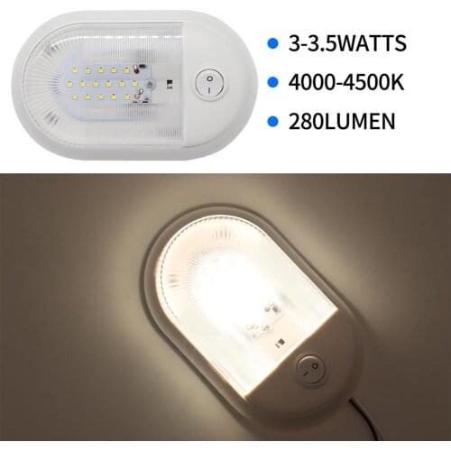 12V 24/48 LED Dome Light Ceiling Lamp with Switch Caravan Accessories for RV Marine Boat Yacht Camping Car Motorhome Trailer