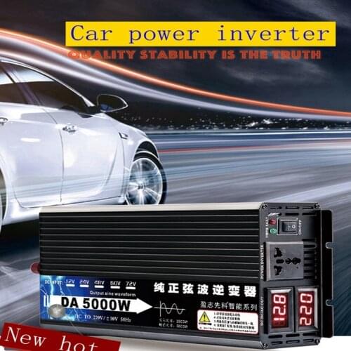 12V/24V 220V 5000W Pure Sine Wave Power Inverter Voltage transformer DC12V to AC 220V Converter+2 LED Display