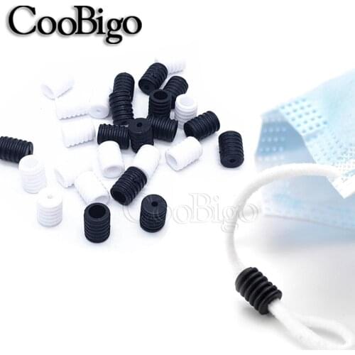200PCS Rope Cord Lock Plastic Stopper Cord End Toggle Clip Buckle Drawstrings Elastic Cord Adjuster Mask Elastic Buckle