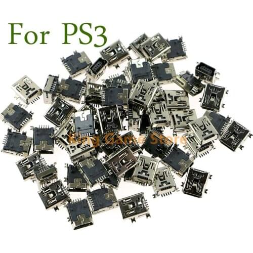 5pcs Replacement Mini USB Charging Port Socket For PS3 Power Charger Connector Jack For PlayStation 3 Controller Repair Parts