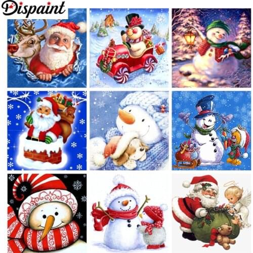 Dispaint Diamond Painting "Christmas snowman Santa" Cross Stitch Custom Photo Diamond Embroidery Square Round Drill Home Decor