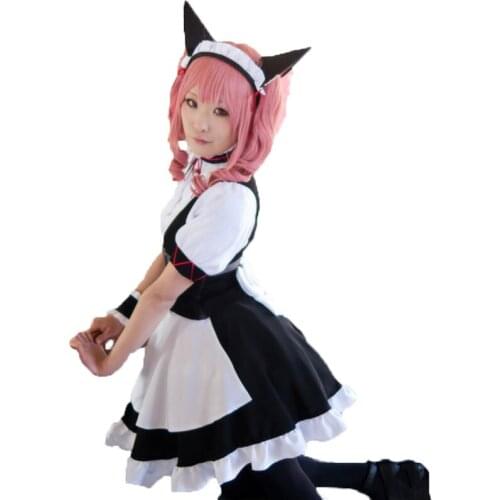 Anime Steins Gate Faris Nyan-Nyan Maid Dress Cosplay Halloween Party Girls Full Set Costume