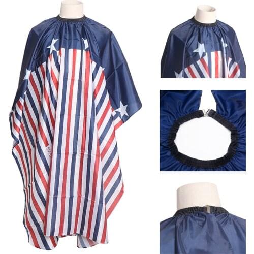 Adults Anti-static Stripe Star Letter Print Hair Cut Gown Home Salon Cape Apron Waterproof Cloth Salon Hair Cutting Cloth Cape