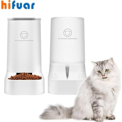 Automatic Feeder for Pet Dog Cat Water Dispenser Fountain Plastic Safety 2.1kg/3.8L Dog Cat Feeding Bowl Container Pet Supplies