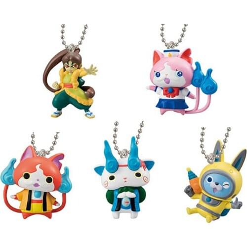 Bandai Genuine Gashapon Toys Yo-kai Watch JIBANYAN 5 Kinds Cute Action Figure Phone Charms Pendant