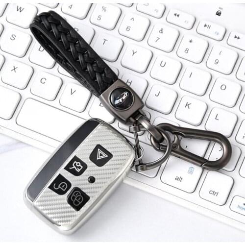New Carbon Fiber TPU Car Key Case Cover For Land Rover A9 Discovery Range Rover Sport 4 Evoque Freelander 2 Discovery
