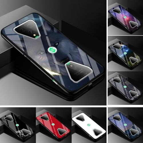 For Xiaomi Black Shark 3 Case PC Plastic Glass Phone Case TPU Bumper Cover for Xiaomi Black Shark3 Cover Shark 3 Tempered Glass