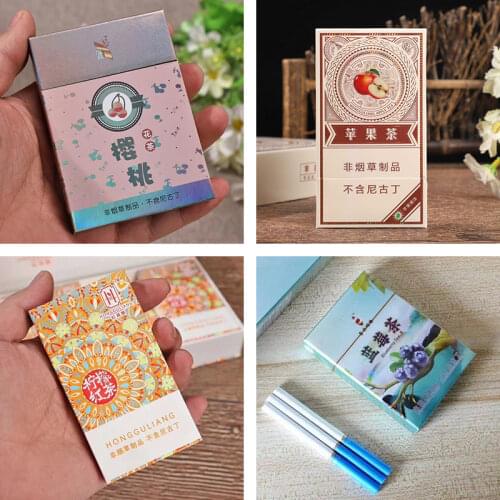 8 flavors Black Tea Peony Coffee Lemon Apple mint beads Tea Cigarette Herbal Mentha Cigarettes Quit smoking Tobacco free Smoke