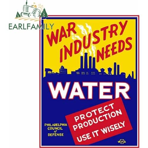 EARLFAMILY 13cm x 9.8cm for War Industry Needs Water Decal Snowboard Helmet Waterproof Silhouette Car Stickers Vinyl Car Wrap