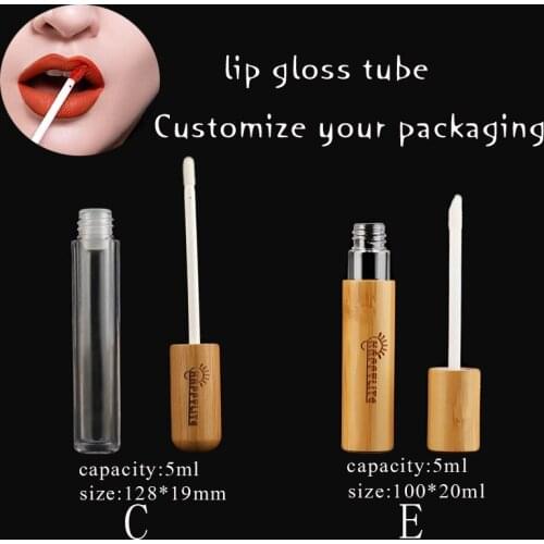 Eco Friendly natural bamboo lip stick tube 5g wooden and plastic lip balm container 5g Cream Jar Cosmetic Empty Lip gloss tubes