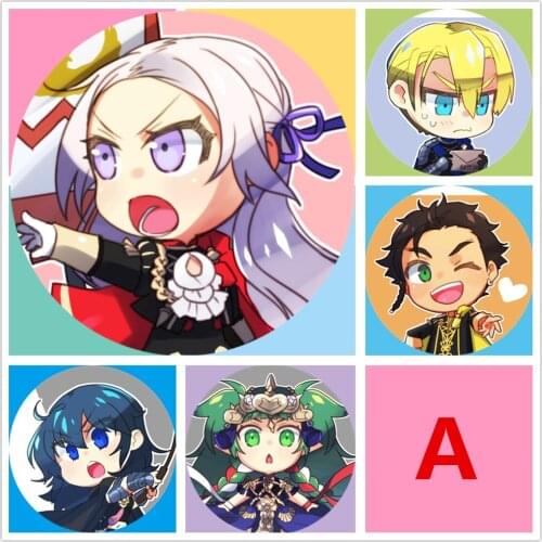 Anime Fire Emblem Three Houses Badges Pin 5 Pieces Schoolbag Backpack Decorate 5.8CM(2.3")