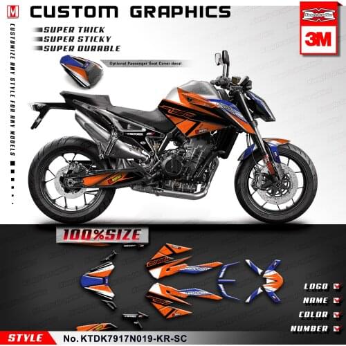 KUNGFU GRAPHICS Complete Wraps Custom Stickers Kit for 890 R 2020 2021 Style No.KTDK7917N019-KR-SC