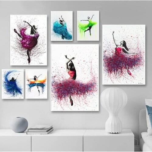 Modular Pictures Ballet Posters and Prints Dance Girl Canvas Painting Home Wall Decor HD Printed Elegant Dancing Ballerina